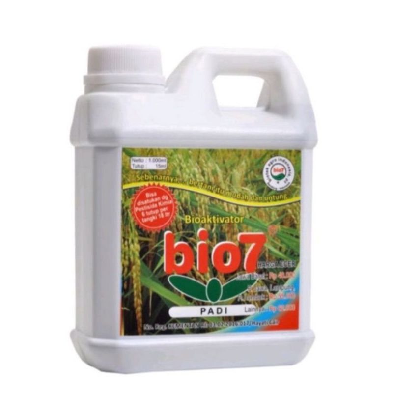 bio7 PADI ADALAH  pupuk organik cair hayati/bioaktivator terbaik untuk tanaman padi dan palawija.