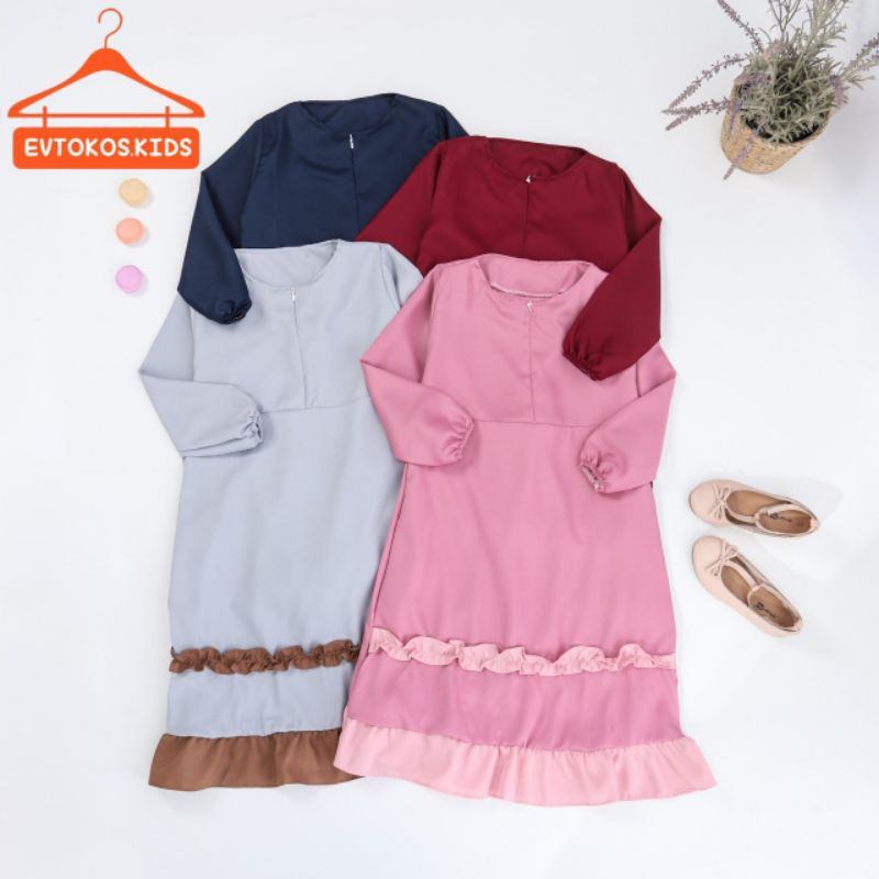 GAMIS ANAK +JILBAB FIRZA KIDS /AISAH (1 SET+JILBAB)