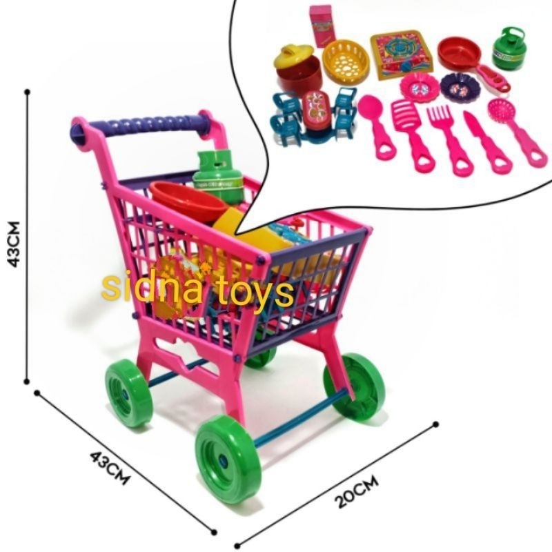 Mainan Anak Perempuan Troli Isi Alat Masak Masakan Mainan Trolley Jumbo