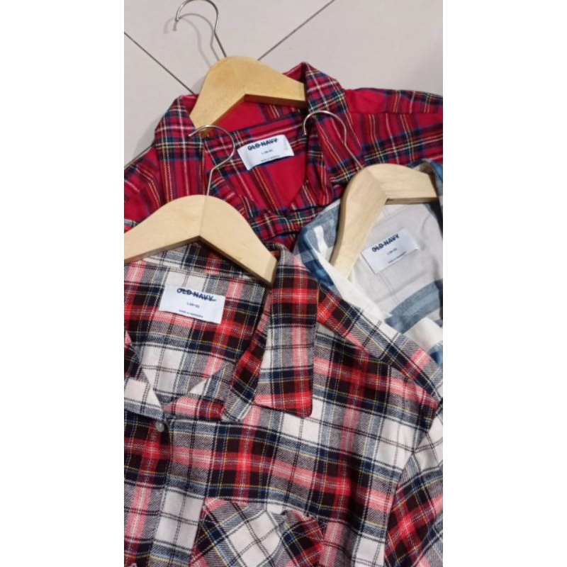 kemeja flanel branded old navy cewek