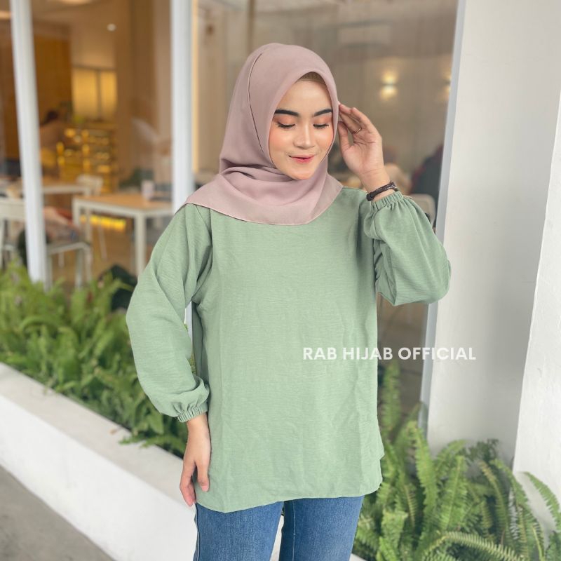 Vica Blouse Atasan Kemeja Basic Polos Wanita Crinkle Airflow Premium