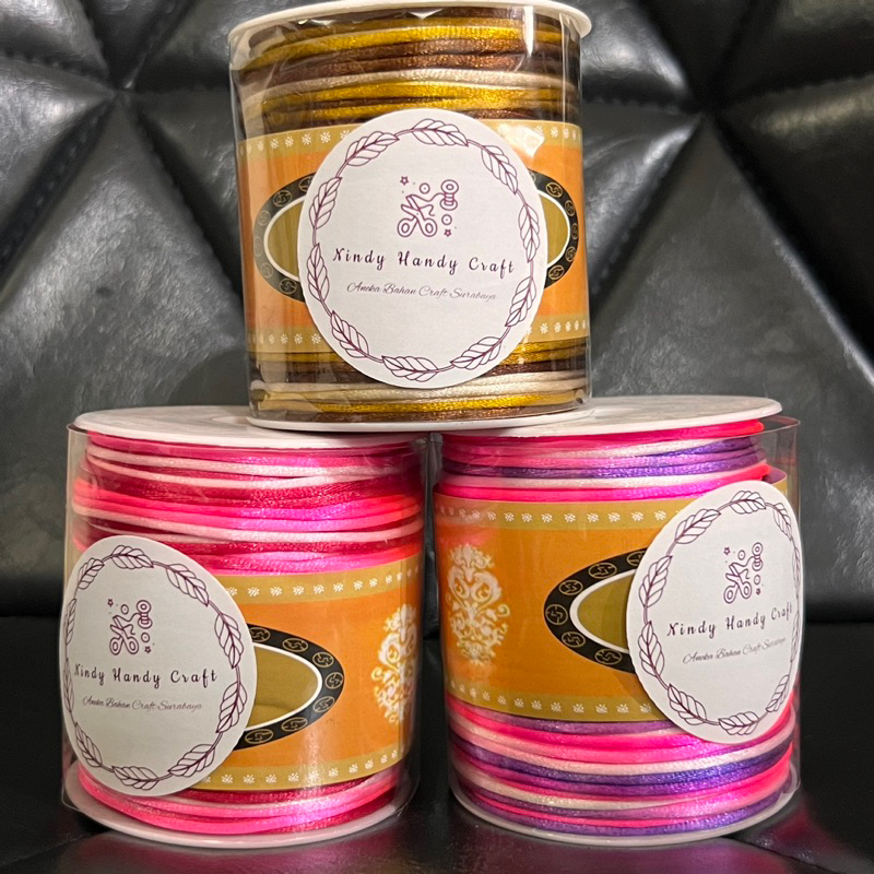 1roll Tali Satin Rainbow 2mm - Tali Cina chut - Tali Satin