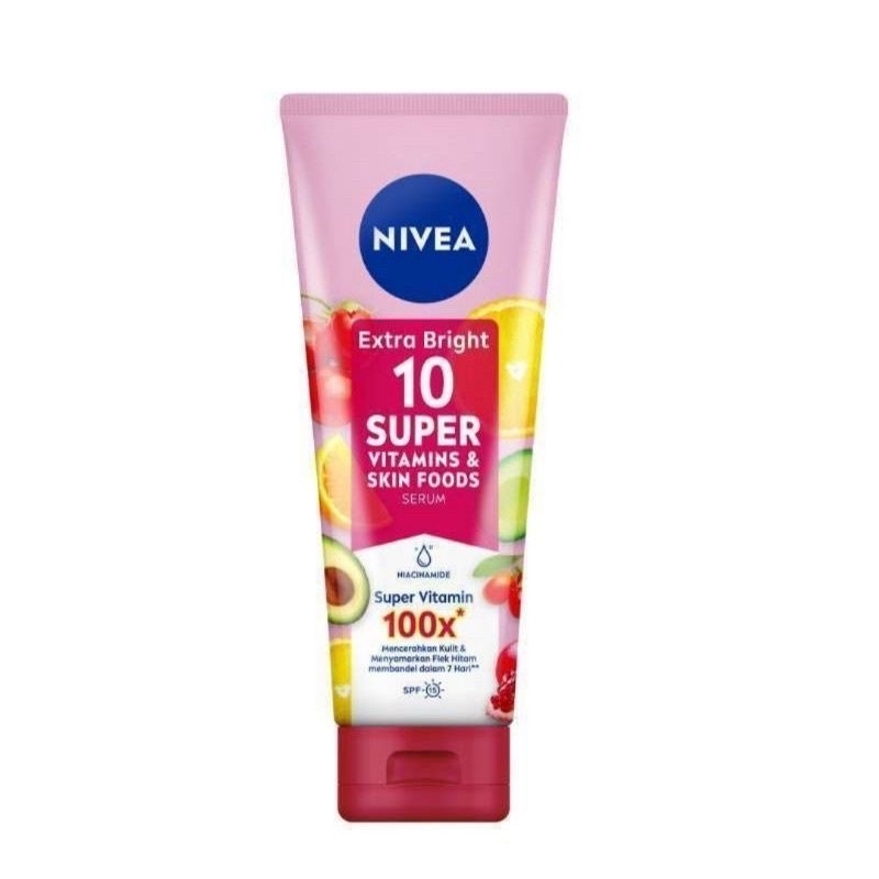 nivea extra bright 10 super vitamin &amp; skin food serum 180ml