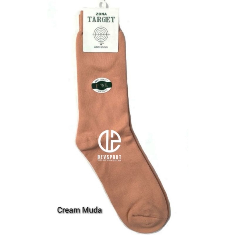 Kaos Kaki PDL POL-PP ZONA TARGET Tebal Coklat Muda - Krem - Coklat Muda