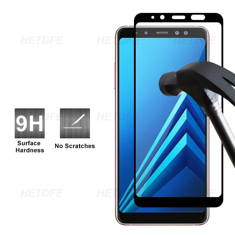 Tempered glass samsung Galaxy A9 2018 full cover garansi barang bila pecah