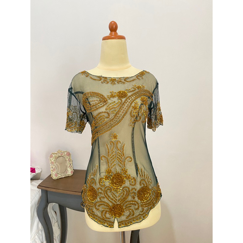 Preloved Kebaya Payet Hijau Botol