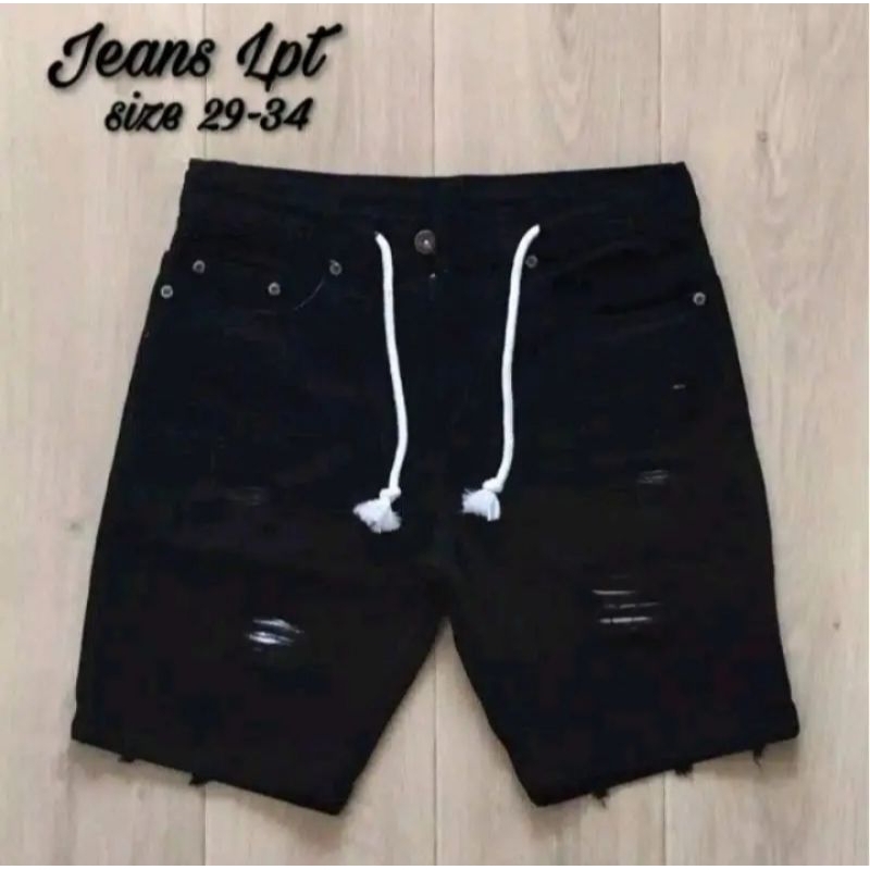 [Bisa COD] Celana Jeans Pendek Sobek Pria Wisker Jeans Pendek Ripped Robek Pria Premium
