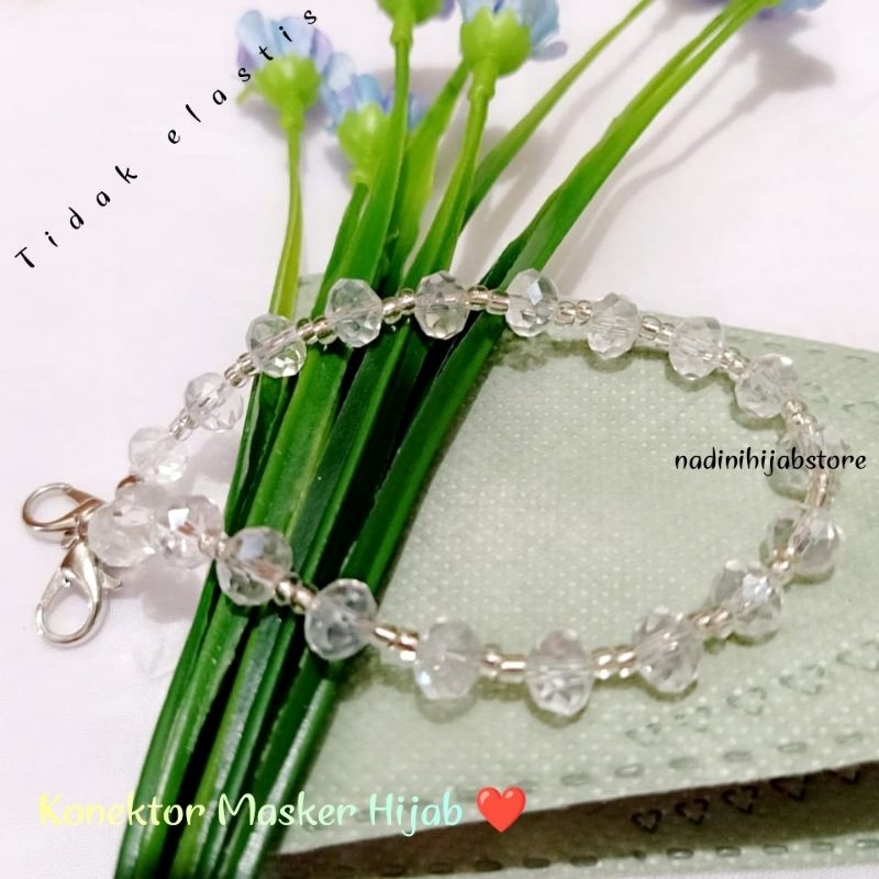 KONEKTOR MASKER HIJAB / KONEKTOR MASKER / TALI MASKER / KONEKTOR MASKER CEKO PUTIH