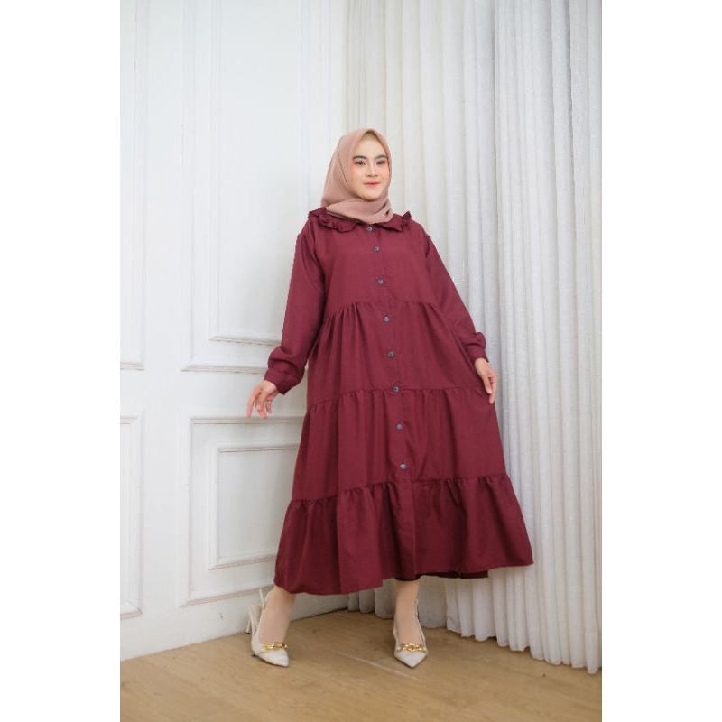 KIRANIA DRESS MIDI KATUN PREMIUM//.MIDI DRESS JUMBO