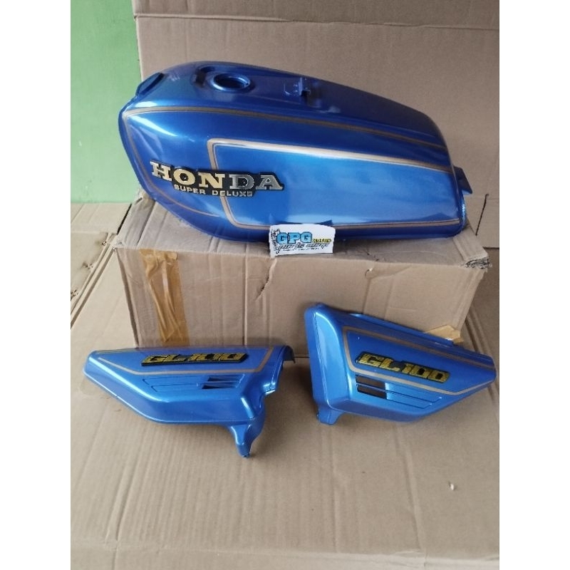 Tangki Tengki GL 100 Pres Pabrik Set Box Aki Set Striping Emblem Komplit