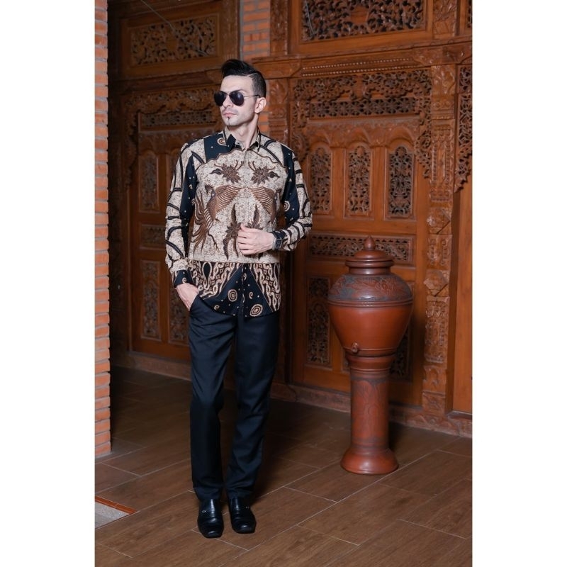 PARI KESIT MOCCA KEMEJA BATIK MODERN SLIMFIT PANJANG BAHUN KATUN HALUS FULL FURING HALUS