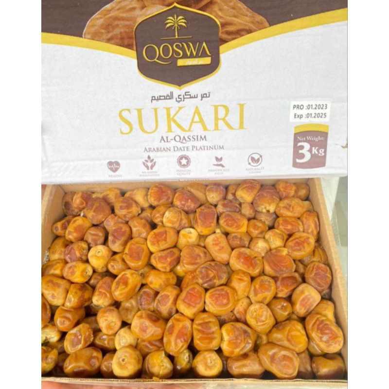 

Kurma Sukari 3kg Premium Fresh, Lembut dan Legit