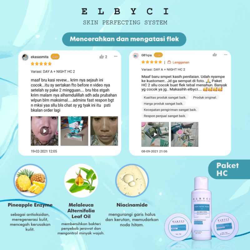 PAKET HC ELBYCI/PAKET PENCERAH UNTUK KULIT SUSAH PUTIH