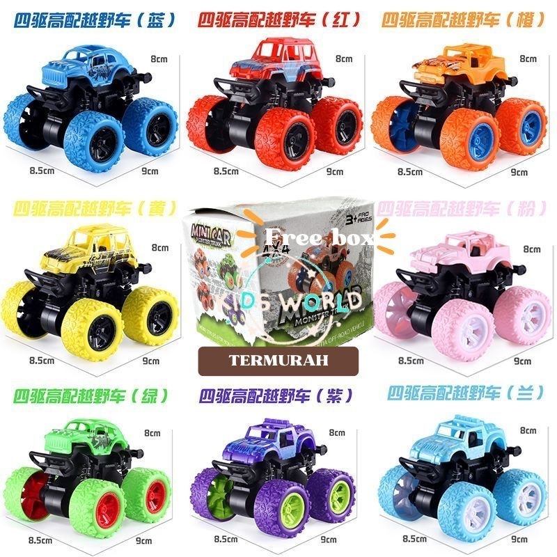 [BS PSN 100 PCS+] TERLENKAP Ad 38 varian zip Mobil Monster Zap Mainan Mobil Jip anak Off Road 4 Drive Inertial Bigfoot 360