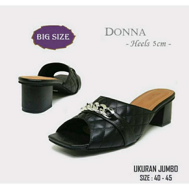 Sepatu Heels Wanita 3cm Big Size 41-42-43-44-45 Slop JUMBO Cewek Kasual Kaki Lebar Gemuk Z.260 Tane ori