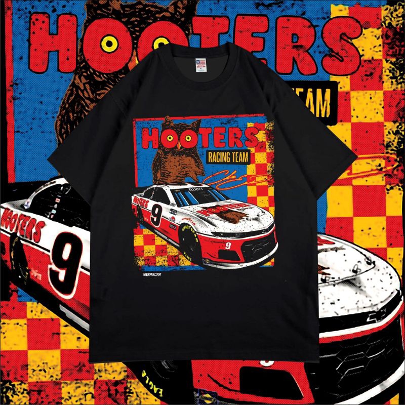 NASCAR HOOSTER BLACK VINTAGE TEE BOOTLEG - PREMIUM KAOS 2