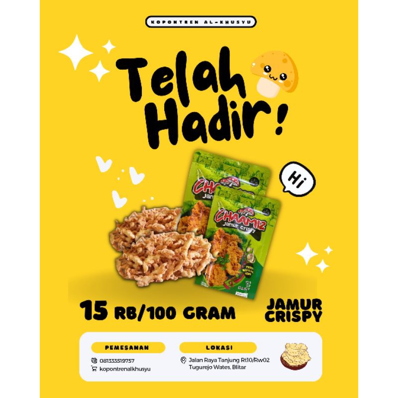 

Jamur Crispy 100gram/Keripik Jamur Blitar/Keripik Goreng