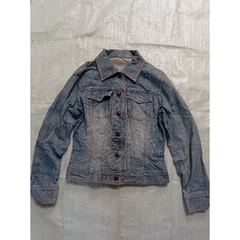 jaket jeans crop top croptop bekas second original