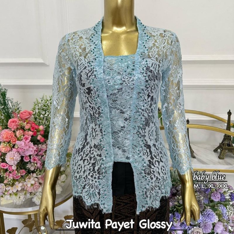 (KEBAYA SAJA) Kebaya Bali M-XXL | Kebaya Jadi Payet Modifikasi | Kebaya Wisuda | Kebaya Kutubaru