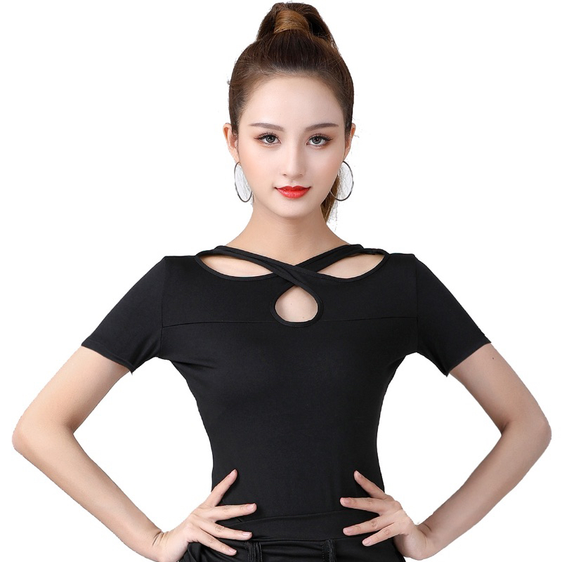 Atasan Neck Silang - Baju Tari / Line Dance / Dansa Elastis Bodycon