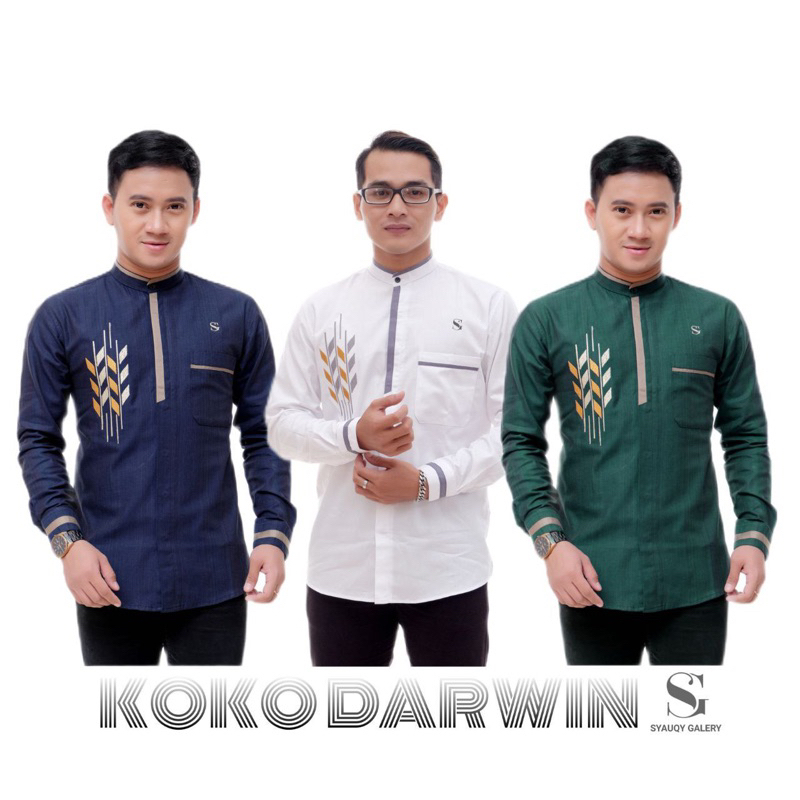 Koko Kemko Darwin Bordir Lengan Panjang Size M L XL