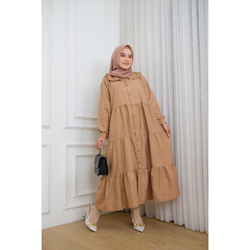 KIRANIA DRESS MIDI KATUN PREMIUM//.MIDI DRESS JUMBO