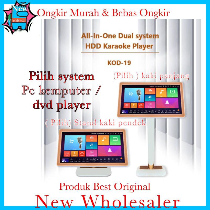 Monitor Touch screen 19 inch karaoke Kjb layar sentuh geisler dan bisa untuk PC kemputer