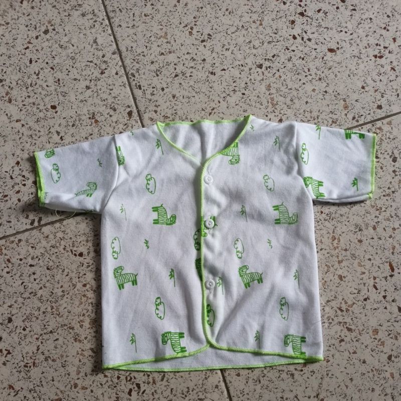 6 pis baju tanggan pendek bayi motip zebra 0-6 bln