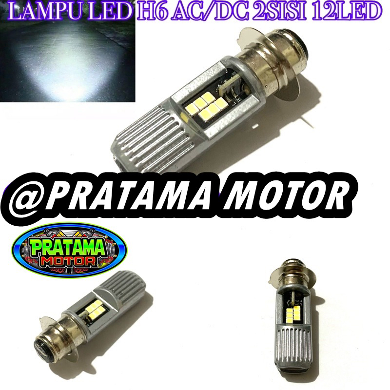 PROMO Lampu Led AC/DC H6 12 Led 2 Sisi Elang Bohlam Led 12 Mata 2 Sisi Cahaya Putih Terang