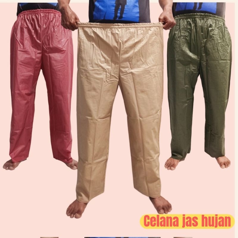 CELANA JAS HUJAN MISHEL BAHAN PVC O,25 TEBAL ELASTIS ANTI AIR