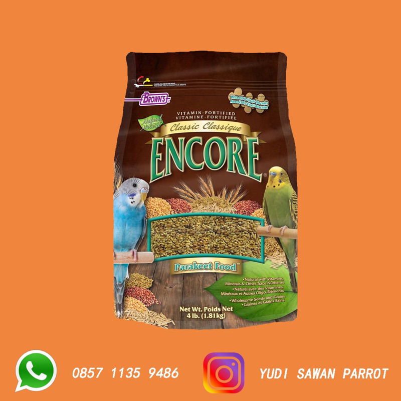 Encore Makanan Pakan Burung Lovebird Falk Parkit Australia Betet