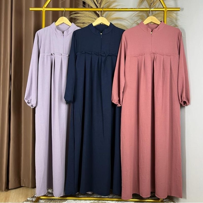 Gamis Wanita Lebaran Terbaru 2023 Gamis VARISHA CRINKLE AIRFLOW Variasi Rempel / Gamis Lebaran Gamis Dewasa