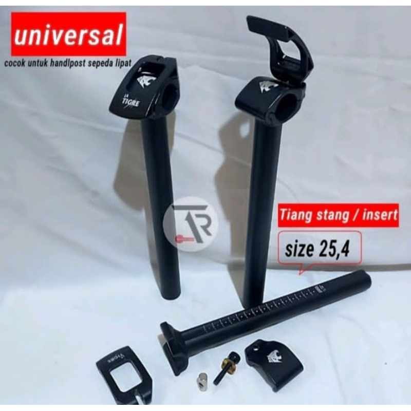 Tiang Stang Sepeda Lipat Insert Alloy Stang Besi Universal Size 25.4 Kualitas Terbaik