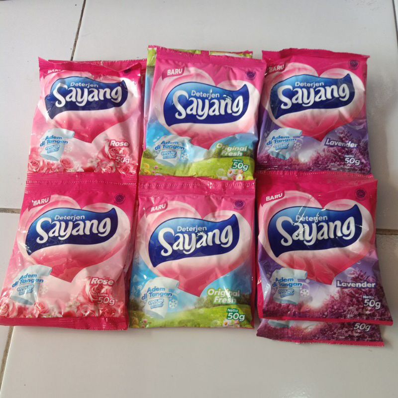 Detergen sayang bubuk 2 variant 50g (12 sachet)