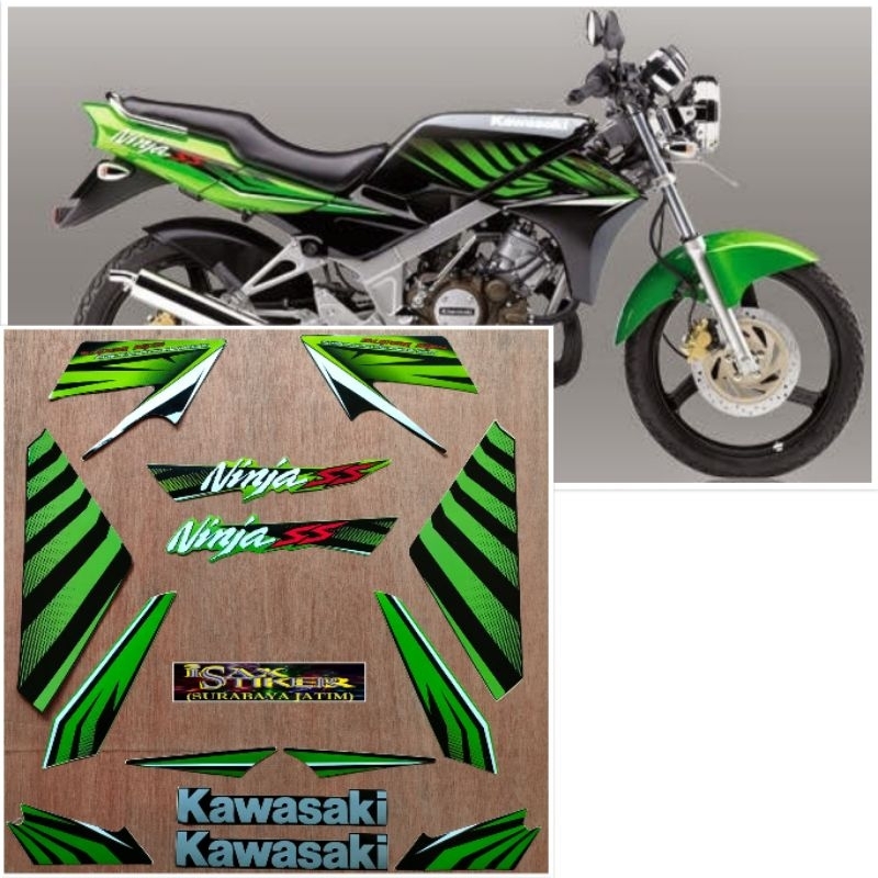 Striping original Kawasaki ninja SS hijau tahun 2014