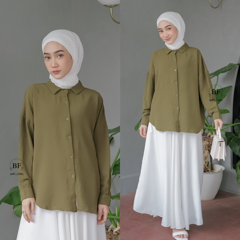 BF Label - Samira Top | Kemeja Crinkle Airflow Kemeja Basic Murah