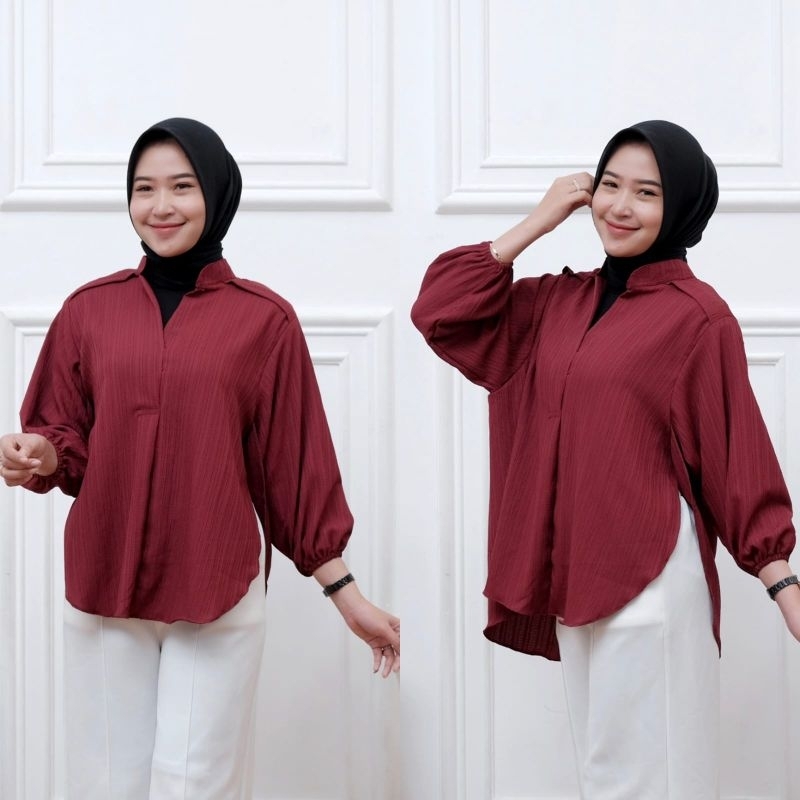 Outer Livia Blouse Wanita Oversize Lady Crush Kemeja Wanita Style Korean Polos