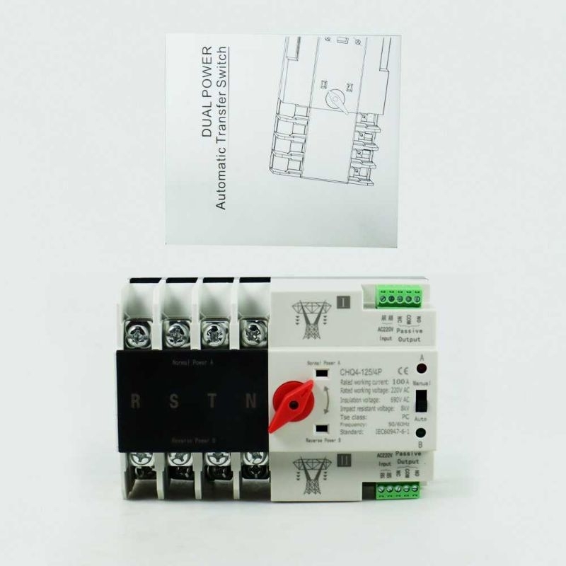 TOMZN Din Rail Power Supply Automatic Control Transfer Switch 4P - CHQ4-125/4P