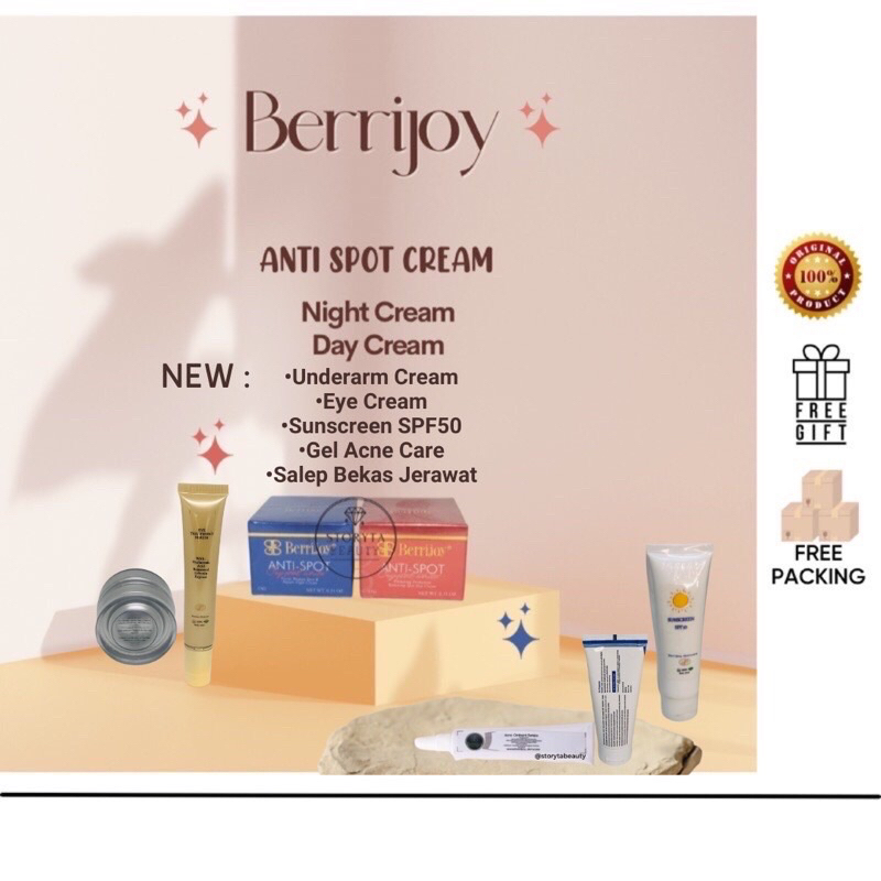 Berrijoy Night Cream / Day Moisturizer Anti Spot Acne Gel Salep Sunscreen Professional Choice