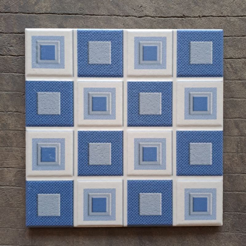 keramik lantai kamar mandi 25x25 BOETIK BLUE