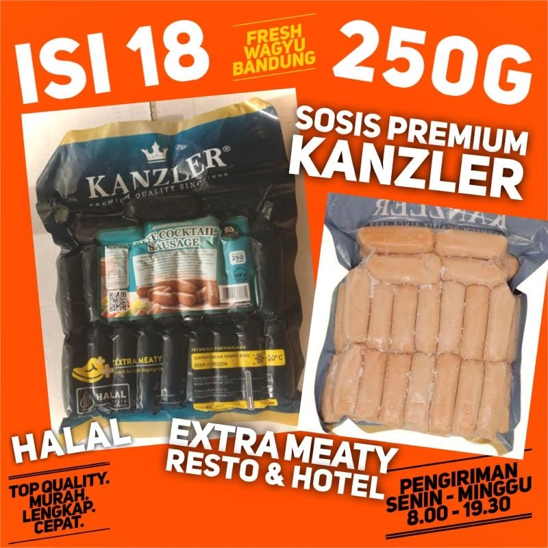 

KANZLER BEEF COCKTAIL SOSIS SAPI HALAL PREMIUM 250g