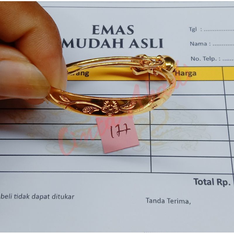 gelang anak emas asli free surat ( Gelang anak kricing)