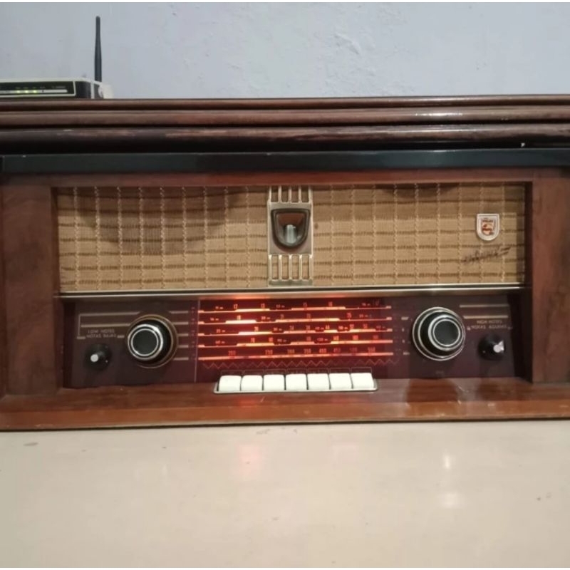 Radio Philips Turntable Garrard Tube Cabinet
