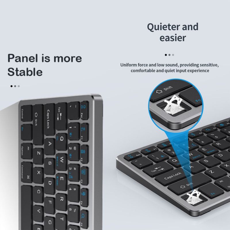 Keyboard + Mouse Set 2.4G+Bluetooth Silent Rechargeable 3 Dievice