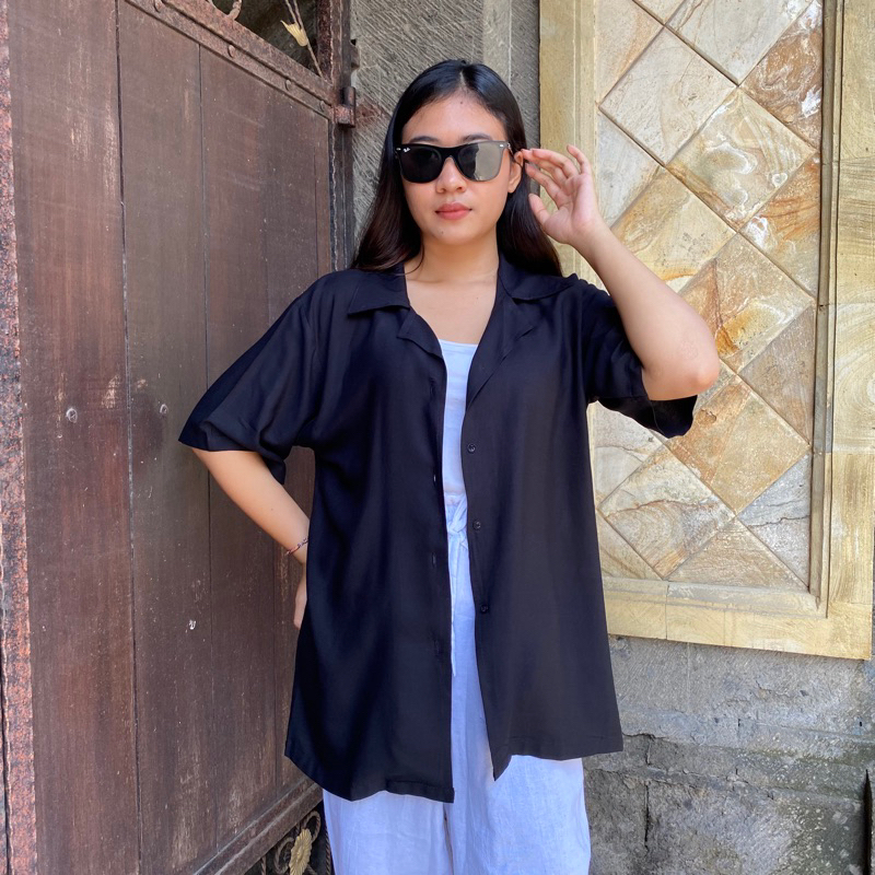 Kemeja Rayon Oversize // Kemeja Wanita // Kemeja garis