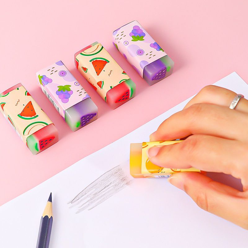 Penghapus Pensil Motif Kartun Buah dan Dinosaurus / Eraser Learning