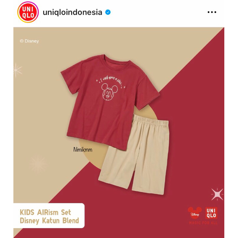 (SALE) Uniqlo Alrism Disney Mickey Mouse Kids (atasan & bawahan)
