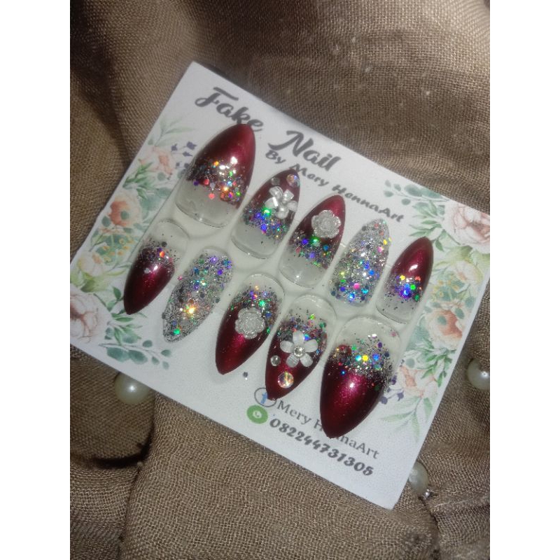 KUKU PALSU MAROON/KUKU PALSU MERAH TUA/KUKU PALSU MERAH/KUKU PALSU/NAIL ART/NAIL/AGEN KUKU PALSU/KUK