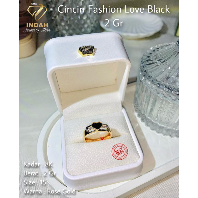 Cincin Love Black Kadar Emas 375%