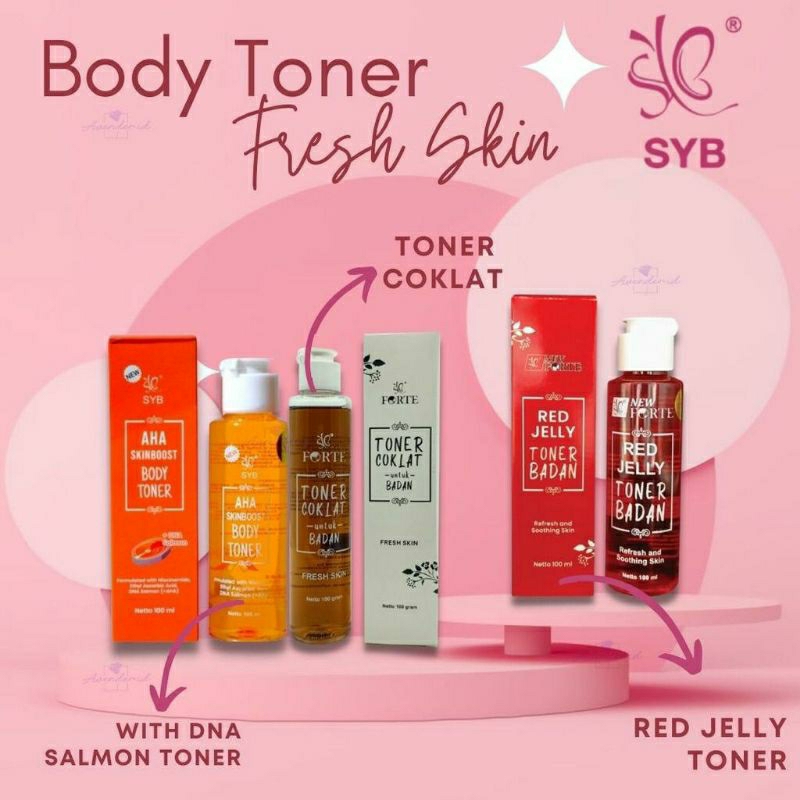 SYB FORTE TONER BADAN FRESH SKIN | toner badan sub cokelat| toner badan red jelly